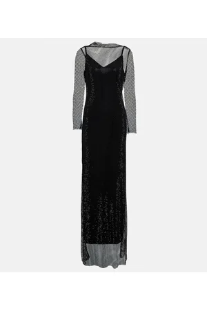 Max Mara Verziertes Maxikleid Caracas aus Mesh