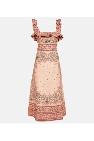 ZIMMERMANN Midikleid Matchmaker aus Leinen