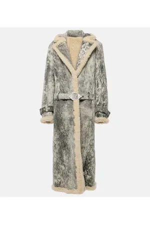 The Attico Mantel aus Leder mit Shearling