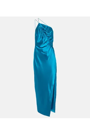 The Sei One-Shoulder-Midikleid aus Seidensatin