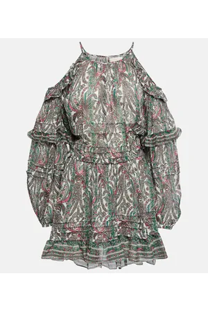 Isabel Marant Bedrucktes Minikleid Gabinia aus Baumwolle und Seide