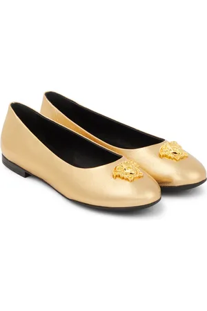 VERSACE Ballerinas La Medusa aus Metallic-Leder