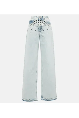 Alessandra Rich Verzierte Straight Jeans