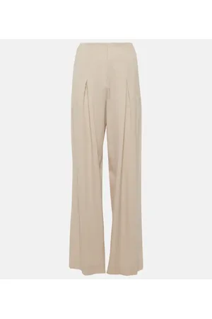 Fforme Weite High-Rise-Hose Faye aus Wolle