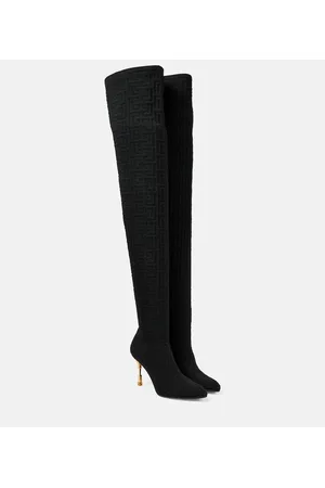 Balmain Overknee-Stiefel Moneta aus Mesh