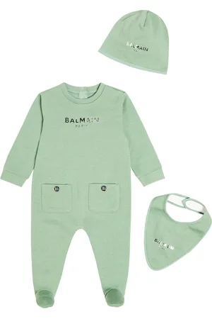 Balmain Baby Set aus Strampler, Mütze und Lätzchen
