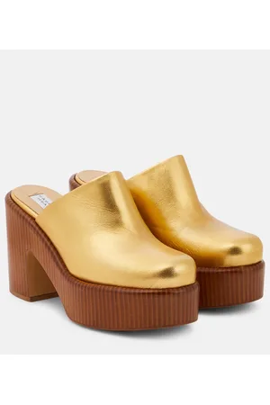 GABRIELA HEARST Plateau-Mules aus Metallic-Leder