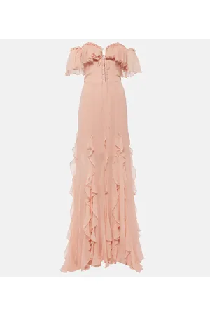 Costarellos Off-Shoulder-Robe Galiya aus Seiden-Georgette
