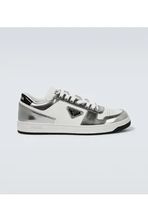 Prada Sneakers Downtown mit Metallic-Leder