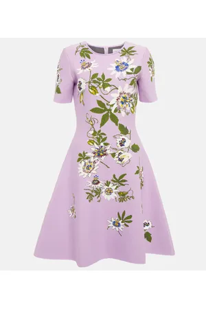 Oscar de la Renta Minikleid aus Jacquard-Strick