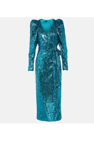 ROTATE Wickelkleid mit Pailletten