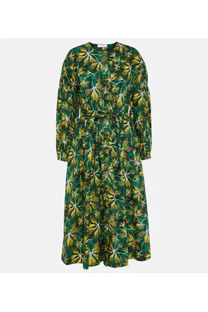ULLA JOHNSON Midikleid Adalie aus Baumwollpopeline