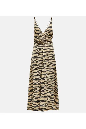 Ganni Bedrucktes Slipdress aus Satin