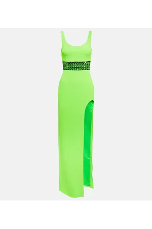 DAVID KOMA Verziertes Maxikleid aus Cady