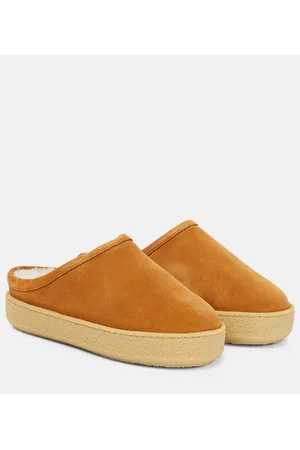 Isabel Marant Slippers Fozee aus Veloursleder mit Shearling