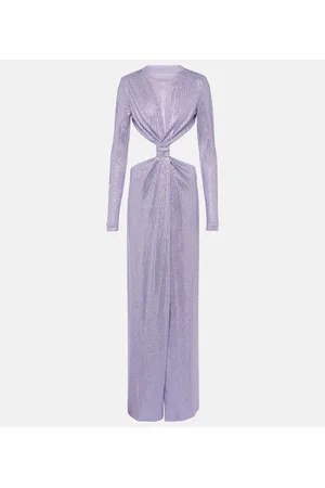 AREA Robe aus Jersey mit Kristallen