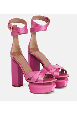 Balmain Plateausandalen Ava aus Satin