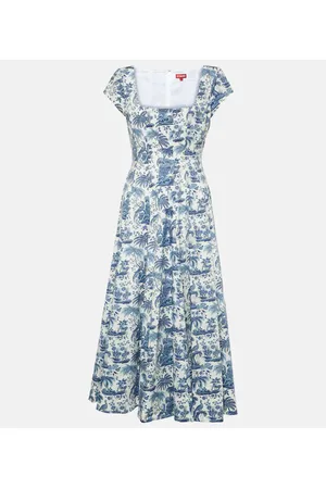 Staud Midikleid Wells aus Baumwolle