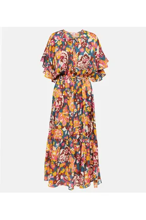 ERES Midikleid Piment aus Baumwolle und Seide