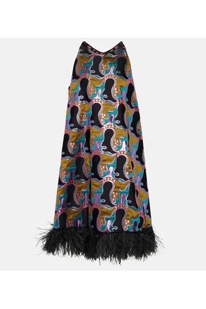 La DoubleJ Minikleid La Fenice mit Federn