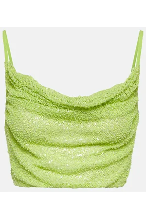 Self-Portrait Cropped-Top mit Pailletten