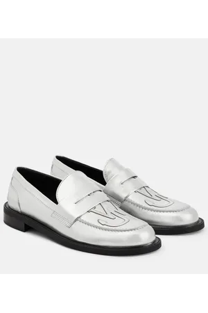 J.W.Anderson Verzierte Loafers Anchor aus Metallic-Leder