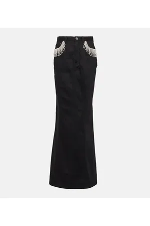ROTATE Verzierter Maxirock aus Denim