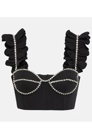 AREA Verziertes Cropped-Top aus Baumwolle