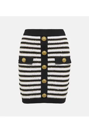 Balmain High-Rise-Minirock aus Strick