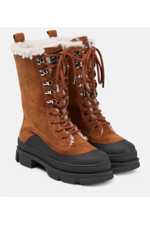 Jimmy Choo Schnürstiefel Aldea aus Veloursleder