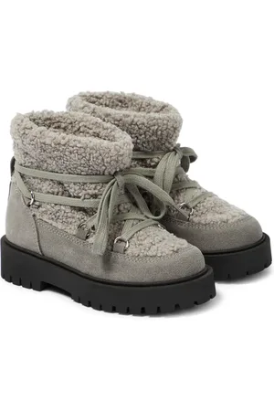 Il gufo Ankle Boots aus Veloursleder und Faux Shearling