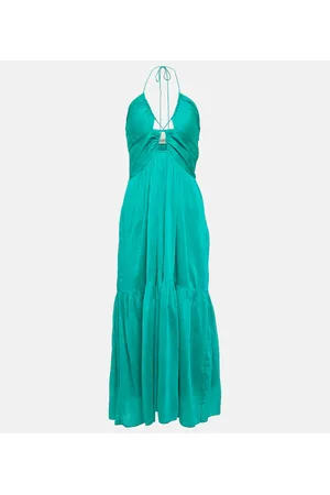 Isabel Marant Midikleid Birona aus Baumwolle und Seide
