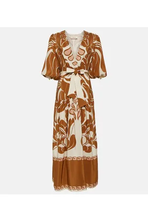 Adriana Degreas Bedrucktes Maxikleid aus Seide