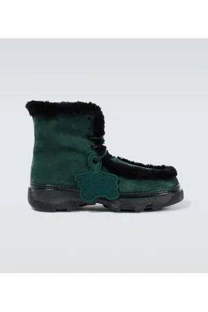 Burberry Ankle Boots aus Veloursleder und Shearling