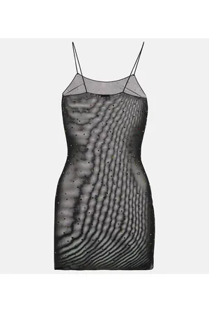 Oseree Oséree Slipdress Gem aus Mesh mit Kristallen
