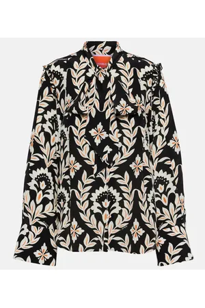 La DoubleJ Bedruckte Bluse Ascot aus Crêpe de Chine