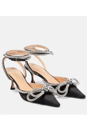 Mach & Mach Verzierte Pumps Double Bow aus Satin