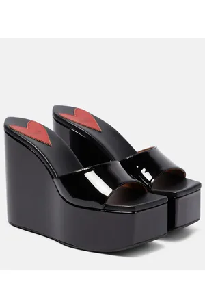 Alaïa Alaïa Plateau-Pantoletten aus Lackleder