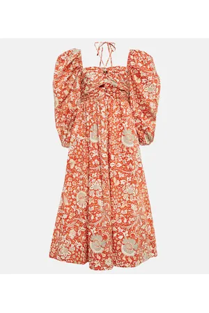 ULLA JOHNSON Midikleid Alessa aus Baumwolle