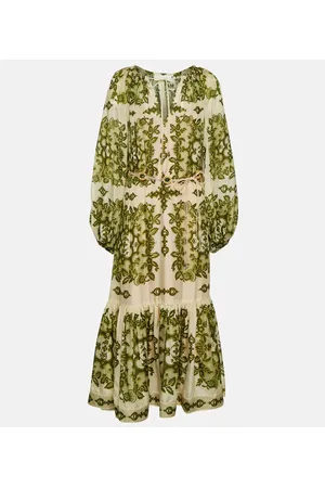 ZIMMERMANN Midikleid Raie aus Seide