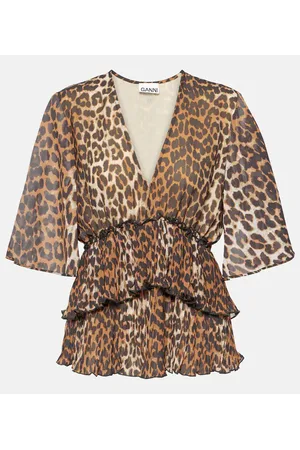 Ganni Bedruckte Bluse aus Georgette