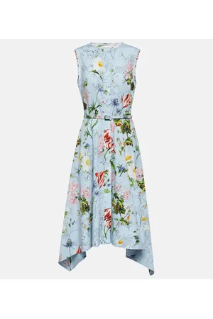 Oscar de la Renta Midikleid aus einem Baumwollgemisch