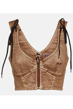 Jean Paul Gaultier X KNWLS Cropped-Top aus Denim