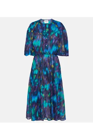 Marant Etoile Bedrucktes Midikleid Maggy aus Baumwolle