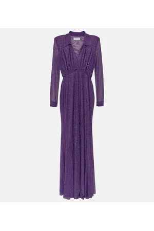 Self-Portrait Verziertes Maxikleid aus Mesh