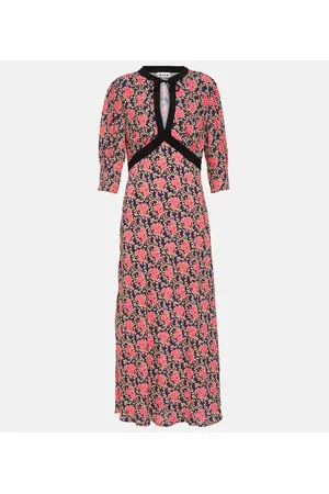 RIXO London Bedrucktes Midikleid Petra