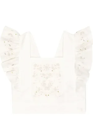 Chloé Chloé Kids Besticktes Top aus Baumwolle