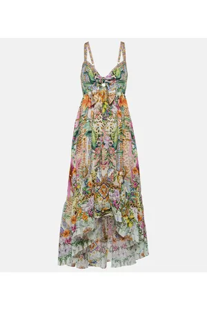 Camilla Bedrucktes Midikleid aus Seide