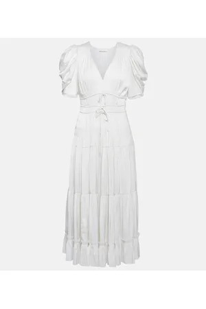 ULLA JOHNSON Midikleid Daria aus Satin