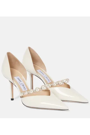 Jimmy Choo Pumps Aurelie 85 aus Lackleder mit Zierperlen
